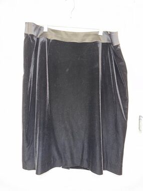 Plus size Black Velvet and Satin Skirt